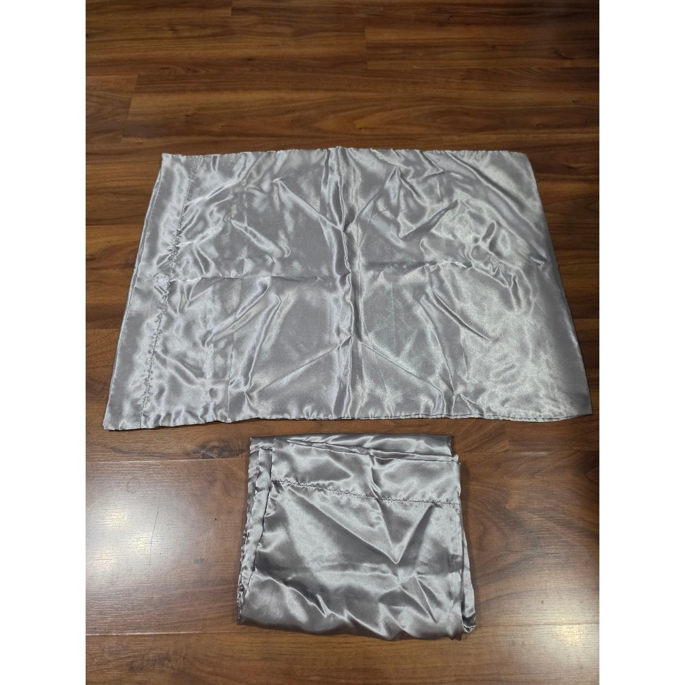 Satin Pillowcase Set 2pc Standard Silver Grey New Silky Smooth Bedding